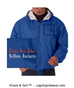 UltraClub Adult Fleece-Lined Hooded Jacket Design Zoom